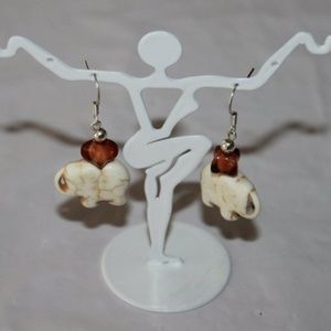 Elephant stone earrings